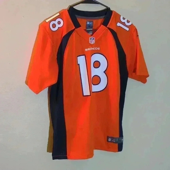 Denver Broncos Peyton Manning jersey, size kids large, orange and blue - Picture 2 of 5